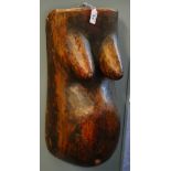 African carved wooden fertility hanging in the form of a woman's torso. (B.P. 24% incl.