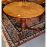 19th Century mahogany circular tripod table. (B.P. 24% incl.