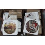 Two boxes of assorted collectors plates; Royal Doulton etc, in original boxes and packaging. (B.P.