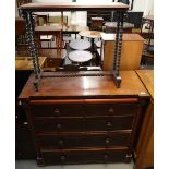 19th Century mahogany straight front chest of two short and three long drawers on pilaster supports.