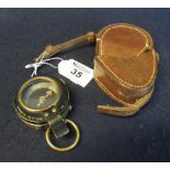 World War I British military marching compass dated 1917 E-Koehn in leather fitted case. (B.P.