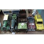 Collection of 5 vintage style tin plate cars 'Only Fools and Horses' robin reliant etc. (5) (B.P.