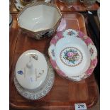 Two Royal Albert bone china 'Lady Carlyle' bowls of oval form,
