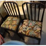 A pair of 18th Century mahogany moulded stick back dining chairs. (B.P. 24% incl.