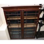 19h Century mahogany two door glazed cabinet (top only). (B.P. 24% incl.