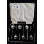 Cased set of silver coffee spoons. Sheffield hallmarks. (B.P. 24% incl.