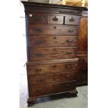 Early 19th Century mahogany two stage chest on chest, standing on bracket feet. (B.P. 24% incl.
