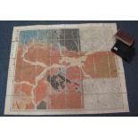 Leather cased set of 1840 geological ordinance survey maps,