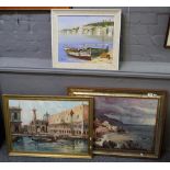 Dilde, 'Florence', oil on canvas, together with another mediterranean scene oils on canvas,