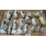 Tray of assorted crested ware, mainly animals including pigs, donkeys, a teddy bear etc. (B.P.