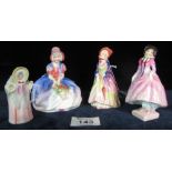 Three Royal Doulton bone china figurines to include; 'Monica' HN1467, 'Pantalettes',