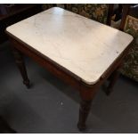 Late Victorian oak marble top table. (B.P. 24% incl.