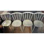 Set of four probably painted Ercol curve and spindle back kitchen chairs. (4) (B.P. 24% incl.