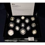 The Royal Mint, the 2018 United Kingdom silver proof coin set, limited edition of 1000, with box,