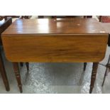 Victorian mahogany Pembroke table on ring turned supports. (B.P. 24% incl.
