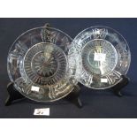 Pair of Waterford crystal 'Millennium Toast Accent' plates in original box. (2) (B.P. 24% incl.