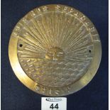 Heavy brass circular fire insurance plaque,