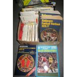 Box of assorted sporting ephemera to include; Swansea City football programmes,