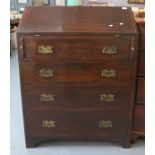 Late 19th Century oak bureau, missing the top. (B.P. 24% incl.