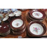 Two trays of Staffordshire 'Empire' floral porcelain teaware. (2) (B.P. 24% incl.