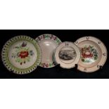 Group of Welsh pottery plates to include; Dillwyn,