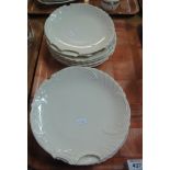 Collection of 12 similar Royal Worcester sandwich plates shape no. 1427. Puce printed marks to base.