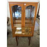 Modern glazed display cabinet, together with an Italian musical work box. (2) (B.P. 24% incl.
