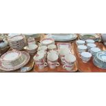 Two trays of Royal Doulton rose design teaware.