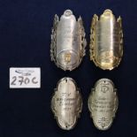 Four plated German flag staff badges, three dated: 1931. (B.P. 24% incl.