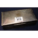 Silver engine turned cigarette case having two compartments with London hallmarks. (B.P. 24% incl.