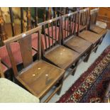 Set of three 19th Century farmhouse stick back kitchen chairs,