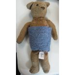Vintage distressed teddy bear with stitched nose and moveable limbs. (B.P. 24% incl.