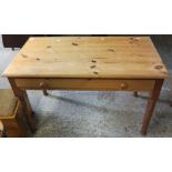 Small modern pine single drawer side or hall table. (B.P. 24% incl.