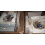 Two boxes of boxed collectors plates including; Wedgwood, Spink RSPB,