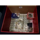 Box of assorted, mainly British coinage, including some silver shillings. (B.P. 24% incl.