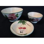 19th Century Llanelly pottery tea rose pedestal bowl,