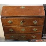 Late 18th/early 19th Century fall front bureau of serpentine form, possibly Dutch. (B.P. 24% incl.