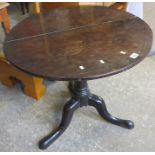 19th Century oak tilt top tripod table. (B.P. 24% incl.