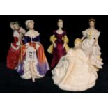 Five Royal Doulton bone china figurines to include; 'Joanne' HN2373, 'Phyllis' HN3180,