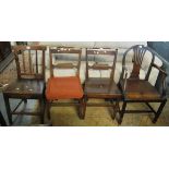 Pair of 19th Century elm kitchen chairs,