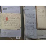 Box containing assorted indentures and similar documents, many on vellum,