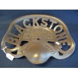 Reproduction cast iron tractor seat marked: Blackstone and Compy Ltd., Stamford. (B.P. 24% incl.