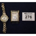 Lady's rolled gold wristwatch, the case marked: 9 carat gold,