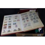 Box of All World stamps in albums, stockbooks on pages, etc., hundreds. (B.P. 24% incl.