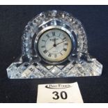 Miniature Waterford crystal mantel clock. (B.P. 24% incl.