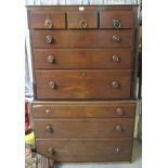 19th Century Welsh oak chest on chest. (B.P. 24% incl.