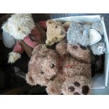Box of assorted soft toys, teddy bears, dolls etc, various. (B.P. 24% incl.