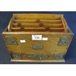 Late Victorian oak Gothic design stationary box. (B.P. 24% incl.