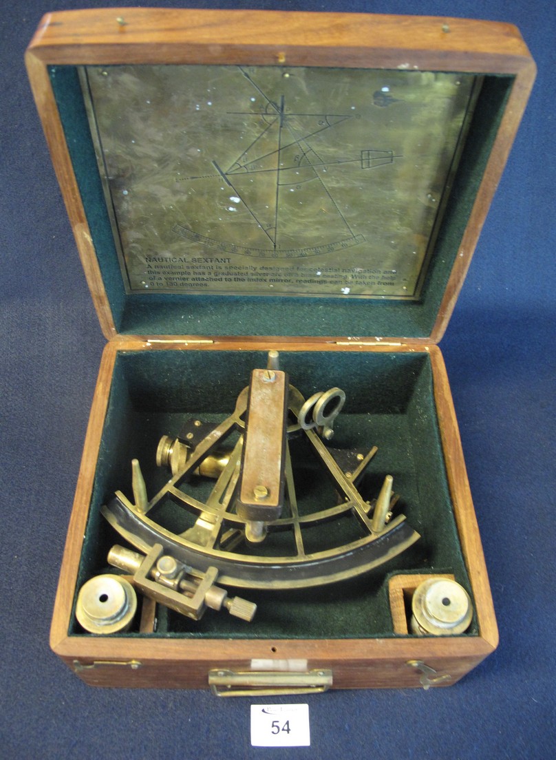 Henry Barrow and Co. cased brass sextant. (B.P. 24% incl.