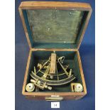Henry Barrow and Co. cased brass sextant. (B.P. 24% incl.